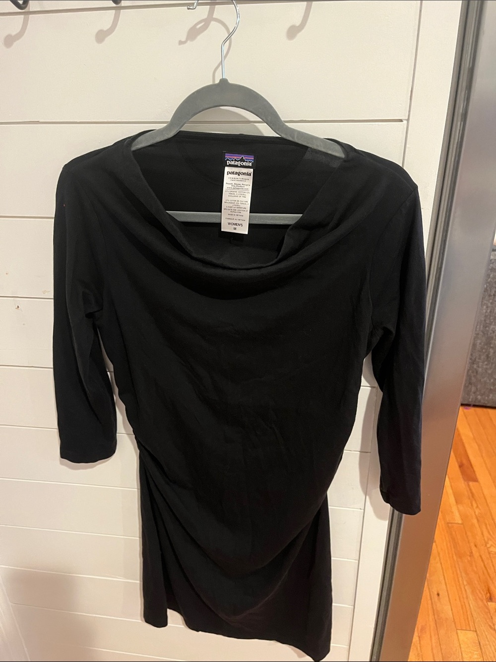 Patagonia Black Long Sleeve Cowl Neck Dress medium